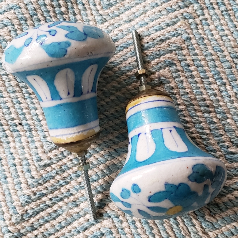 Blue Floral Doorknobs